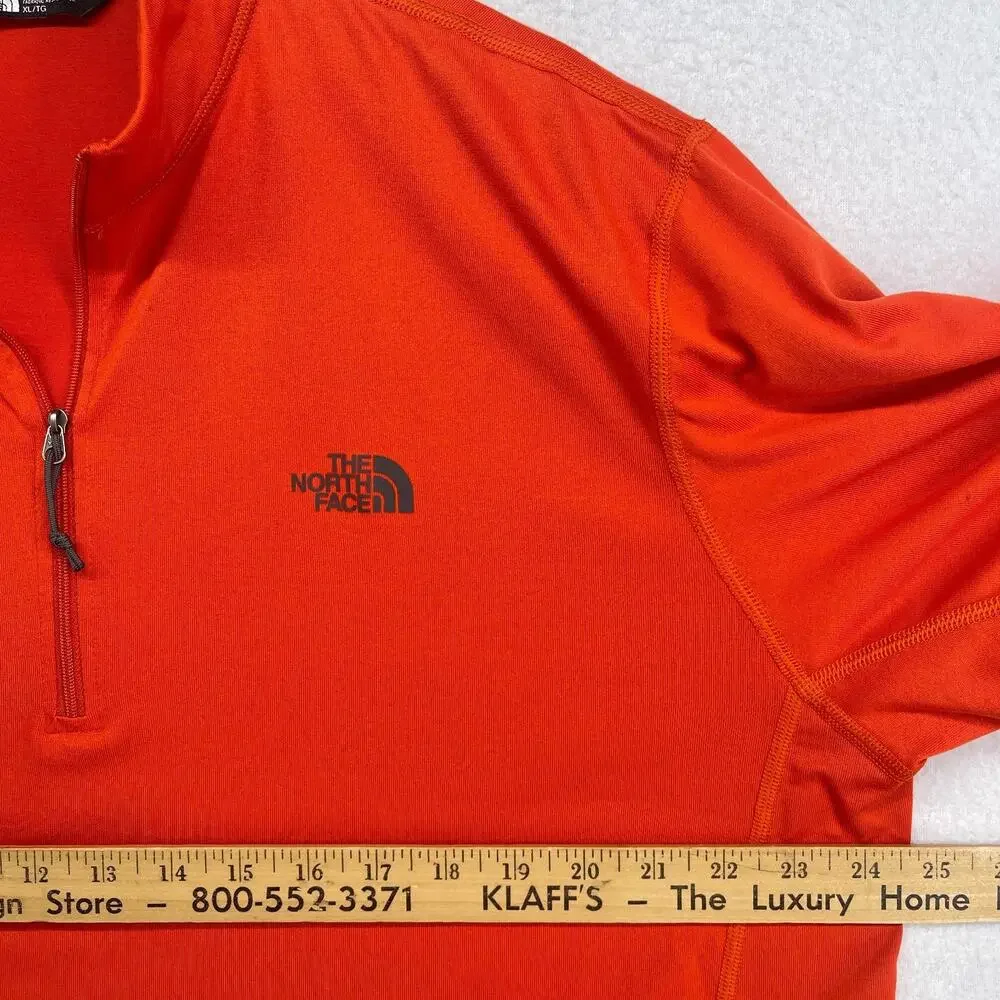 THE NORTH FACE Shirt Mens XL 1/4 Zip Performance Baselayer Long Sleeve Orange